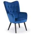 MENZZO Fauteuil scandinave Klarys Velours Bleu