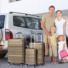 OEM Valise - Bagage à main à coque rigide avec serrure TSA/roues pivotantes/poignées latérales extensibles, ensemble de 3 pièces, doré