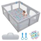 KITYTETY Parc Bébé rectangulaire avec 50 boules - Portable Centre d'activités Pour Enfants - 200 x 150 x 68 cm - Gris