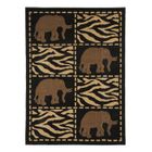 THE DECO FACTORY Tapis salon imprimé éléphants noir 160x230