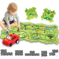 Circuit Jouet Voiture Enfant Petites,25PCS Jouet pour Enfants DIY Piste de Puzzle Itinéraire Pour Enfants 2 3 4 5 6 Ans (Atterrir)