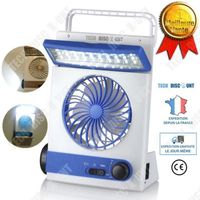 Ventilateur solaire écologique et économique avec lampe LED pour camping - TD - P16227 - 1500MP - Bleu