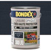 Lasure opaque Très haute protection - Gris anthracite RAL 7016 satin - BONDEX - 5 L