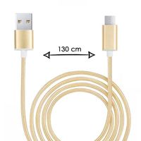 Câble Micro USB pour Infinix Hot 9 Play Câble USB Tressé Nylon 1,3 Mètre Câble Charge-Synchro Rapide-Transfert de données - OR GOLD