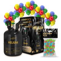 Hélium Grande Bouteille Gaz d'Hélium pour 50 Ballons + Lot 50 Ballons Biodégradables Multicolore