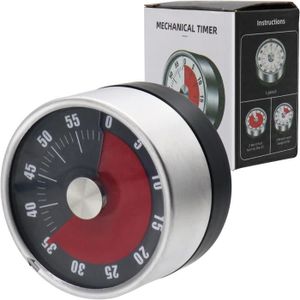 MINUTEUR - SABLIER Magnetic Visual Kitchen Timer, 60 Minutes Compte À Rebours Mécanique Avec Alarme Forte Pour Enfants Et Adultes, Cuisson, Barb[J450]