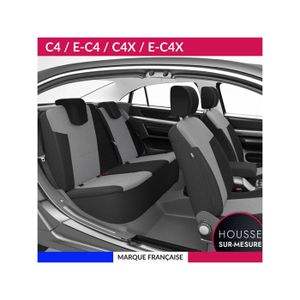 Mossa Housses de siège sur Mesure adaptées pour Citroen C4 I Hayon, Berline (2004-2010) - Housse Siege Voiture - Couverture Siege Noir