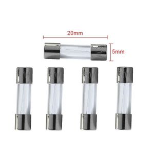 sourcingmap 50 Pcs 1A 250V Quick Coup Rapide Tube En Verre Fusibles 5mmx20mm F1AL250V