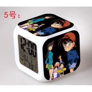 RÉVEIL SANS RADIO Horloge,Japonais Anime détective Conan LED 7 coule