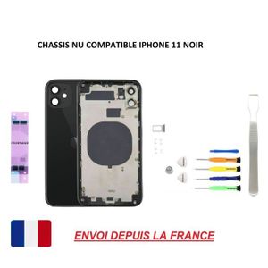 PIÈCE TÉLÉPHONE Châssis arrière NU compatible iPhone 11 NOIR, ITEC