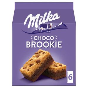 BISCUITS CHOCOLAT LOT DE 4 - MILKA - Choco Brookie Gâteaux moelleux aux pépites chocolat - boîte de 6 sachets - 152 g