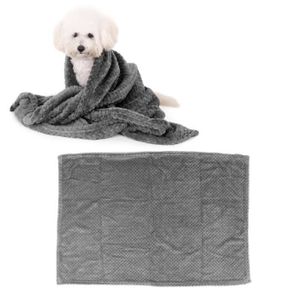 COUVERTURE ANIMAUX SURENHAP couverture pour chien Couverture pour animaux de compagnie, douce et chaude, lavable en animalerie transport Gris