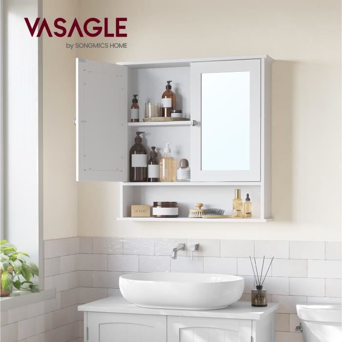Miroirs cosmétiques muraux- Miroir Salle de Bain avec éclairage LED  -lumière blanche- 50*70cm - Cdiscount Maison