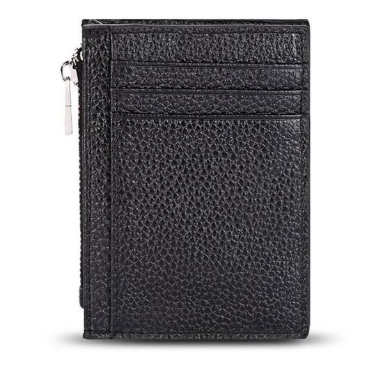 VICTOR Cuir grainé portefeuille Junior Noir c'est noir