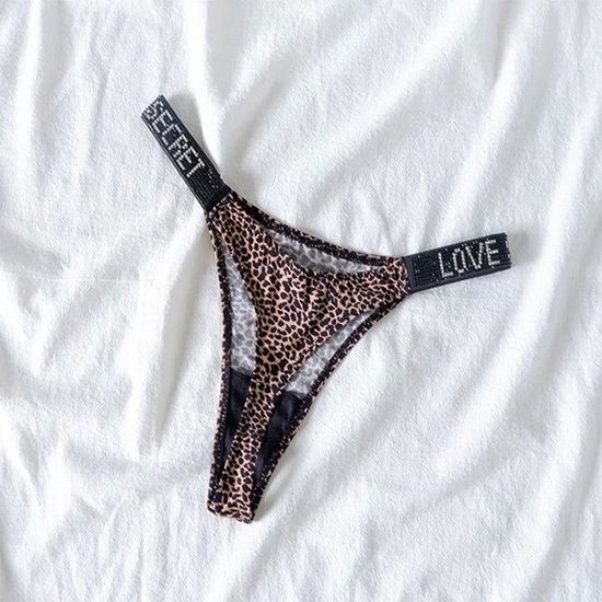 String Victoria's Secret - Taille Basse, Noir - Taille L - NEUF Avec étiquettes