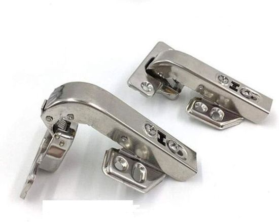 2 Charnières Armoire 180°/90° - Fermeture Douce - 4 Trous Fixation - Bricolage
