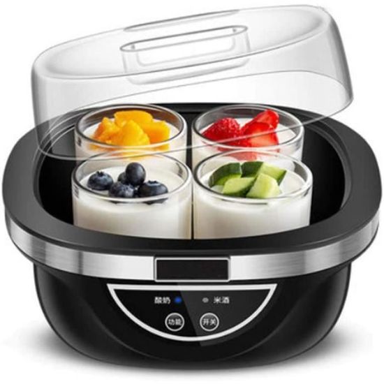 Yaourtière Numérique 2L YUEHISY - Contrôle Température Automatique, Minuterie 0-48h, Capacité 2 Litres, Prise UE 220V