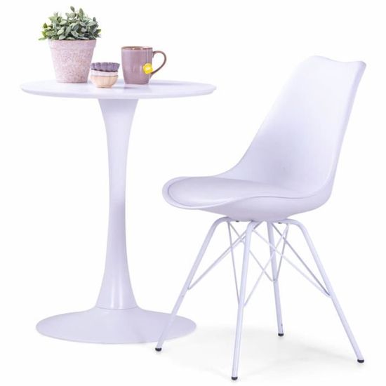 🎏2366Luxueux-Lot de 4 Chaises de salle à manger Scandinave Ensemble de chaises Style contemporain - Chaise de Salon cuisine- Blanc