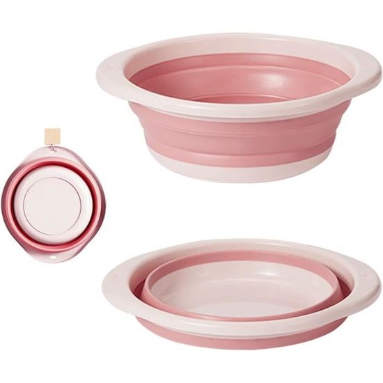 Lavabo Pliable Rond Avec Poignées - Bassine Portable Pour Cuisine, Extérieur, Voyage, Camping (environ 30 Cm)
