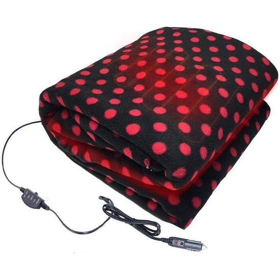 Couverture Chauffante électrique Portable Pour Voiture, 12 V 25 W, 5 Réglages De Chaleur Et Fonction D'arrêt Automatique Pour Voiture, Camping- Car, Camion, VUS, Par Temps Froid