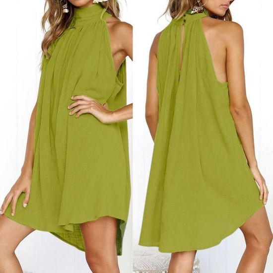 DESIGN - Robe chemise sans manches en double gaze - Lilas DESIGN - Robe chemise sans manches en double gaze - Lilas