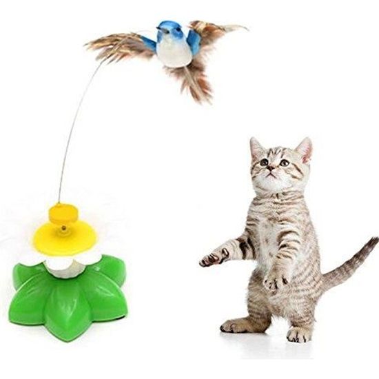 Jouet Électrique pour Chat Volant Oiseau Chat Jouets Animaux de Compagnie Interactive Jouets Animaux drôles et A