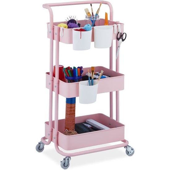 Chariot de cuisine, 2 niveaux, desserte, HLP : 38 x 39,5 x 21,5 cm Chariot de cuisine, 2 niveaux, desserte, HLP : 38 x 39,5 x 21,5 cm