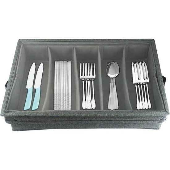 Mallette De Rangement Fityle Pour Couverts - Séparateurs Réglables, Protection Antichoc
