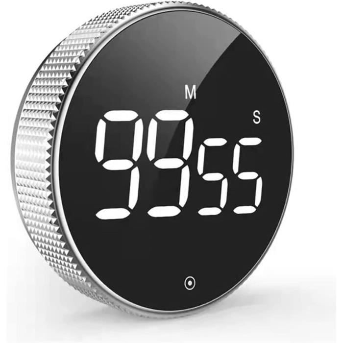 Minuteur De Cuisine électronique - Grand écran 62x32 Mm - Compte à Rebours Jusqu'à 99 Min 59 Sec - Alarme Sonore, économie D'énergie - 4