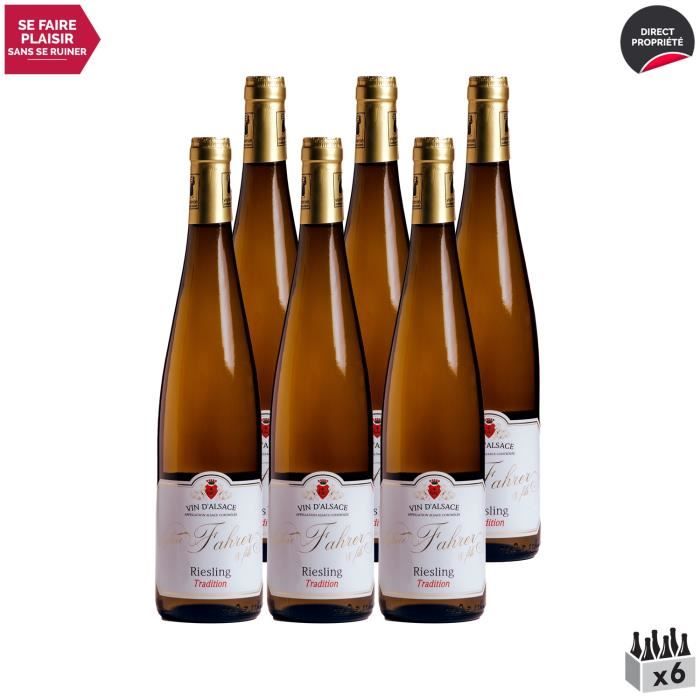 Alsace Riesling Tradition Blanc 2020 - Lot de 6x75cl - Domaine Sylvie Fahrer et Fils - Vin AOC Blanc d' Alsace