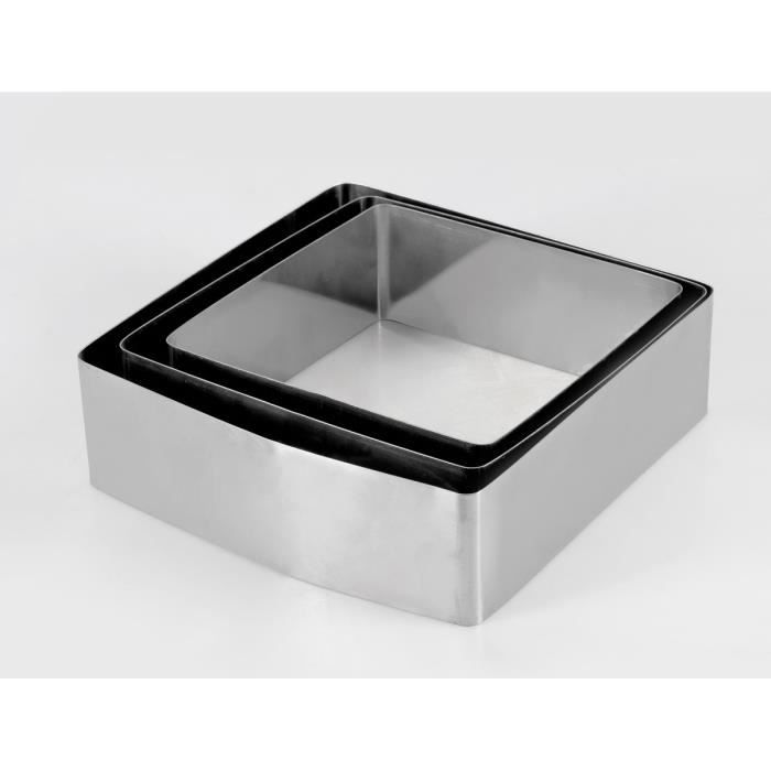 EQUINOX Lot de 3 moules à gâteau - 16-18-20 cm - Gris