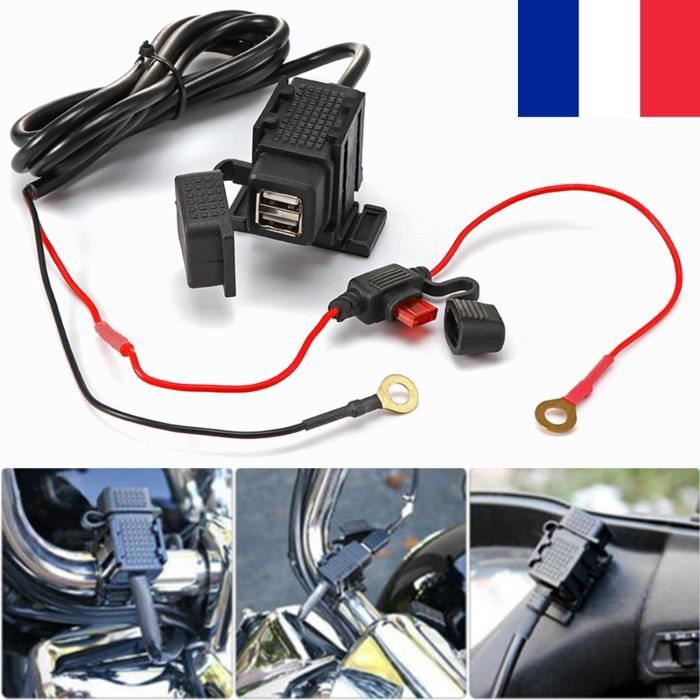 12-24V moto étanche 2.1A double chargeur USB adaptateur de prise de courant chargeur de guidon pour moto vélo électronique