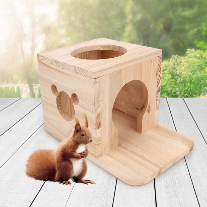 Mini maison en bois pour animaux de compagnie bricolage petit animal hérisson écureuil abri abri à la maison
