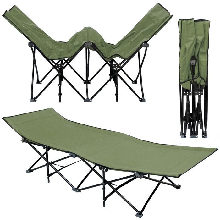 Lit de camp pliable de AMANKA - portable avec sac incl - idéal pour faire du camping voyager se bronzer - structure en acier 190x...