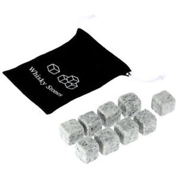 HT Minch 9pcs Whisky Pierres Glace Boissons Cooler Cubes de Vin Whisky Bière Cube Pierre Scotch Roches Refroidisseurs Avec Velours