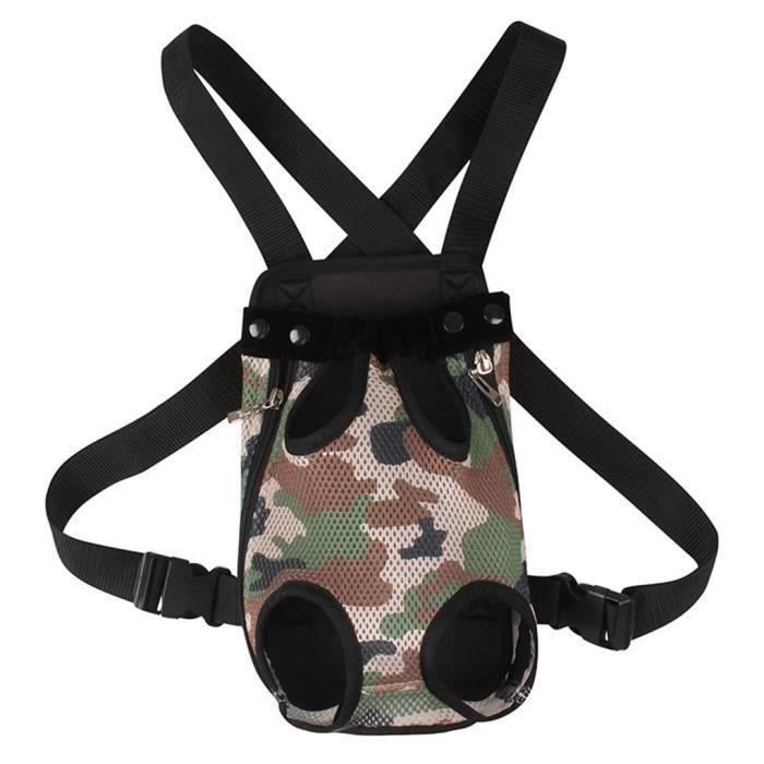 Voyage Sac à Dos Poitrine Sacs pour Animaux de Compagnie, Sac de Transport Sac Ventral pour Chien (Camouflage, S)#6490