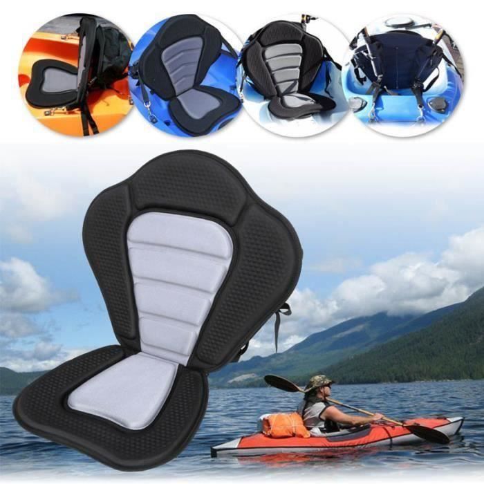 Coussin de kayak de luxe rembourré Kayak - anneau Siège de bateau portable Base antidérapante souple Coussin à dossier haut