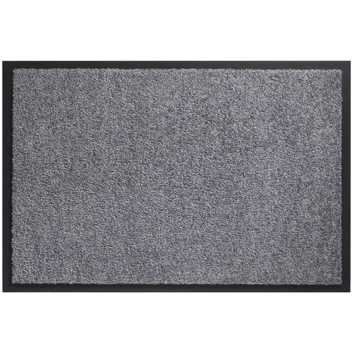 Tapis d´entrée TWISTER - Gris - 90x150 cm - Support vinyl antidérapant