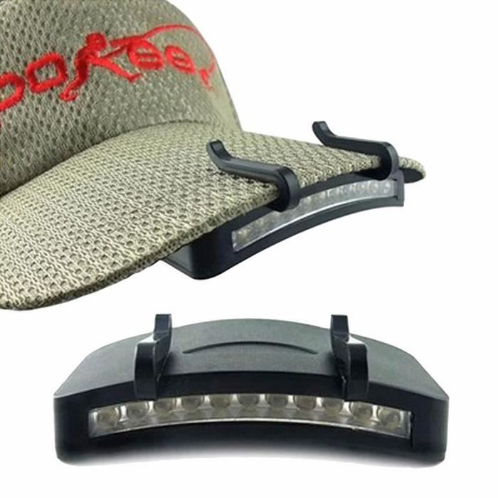 Lampe Torche 11 LED Pour Casquette Lampe Clip-On Nature Camping Randonnée
