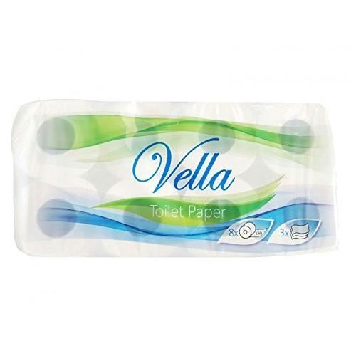 Pack économique de 64 rouleaux de papier toilette - Triple épaisseur - Blanc - Fibres en cellulose - 150 feuilles par rouleau