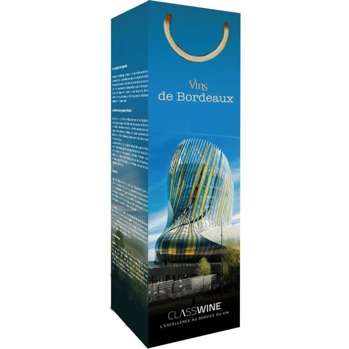 CLASSWINE Pochette pour 1 bouteille vin de Bordeaux cité du vin