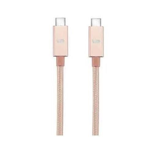 Câble USB-C mâle / USB A mâle - Nylon - 2 m - USB 3.1 - Très résistant - Or / Rose