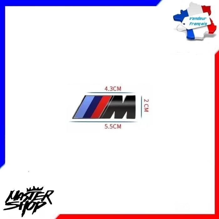 Logo ///M BMW Sport Performance Emblème Badge Noir Autocollant Argent 5.5cmx2cm