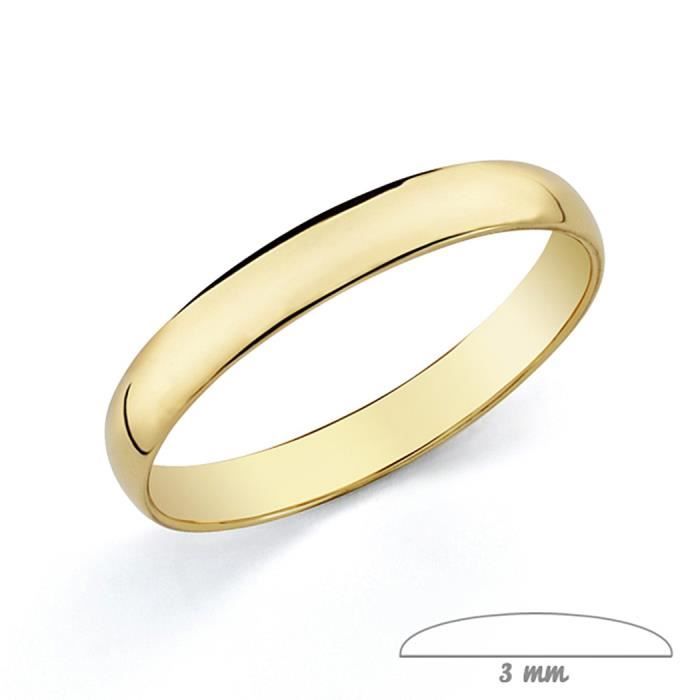Alliance 9k lisse or 3 mm. - ENREGISTREMENT INCLUS DANS LE PRIX - Taille: 12
