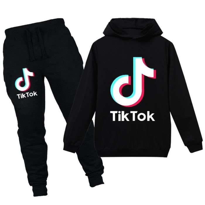 Sweats à Capuche DJ Sweat à Capuche Pantalon Pull Enfant Garçon Sweat-Shirts + Pantalons-150-Noir