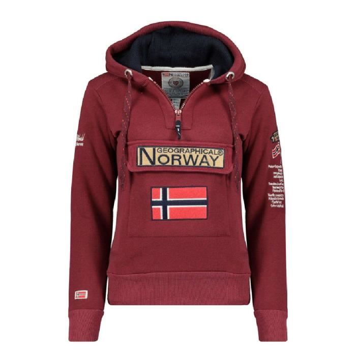 Sweat à capuche Bordeaux Femme Geographical Norway Gymclass
