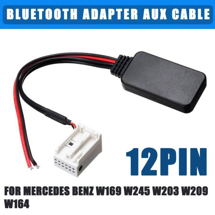 12pin Adaptateur Bluetooth Câble AUX Pour Mercedes Benz W169 W245 W203 W209 W164