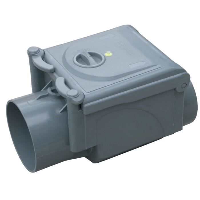 Clapet anti-retour PVC avec niveau bulle Ø 110 Avec blocage
