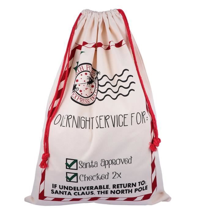 1 Pc Noël fabriqué cadeau sac cordon Festival grande capacité lin fête faveur de rangement COFFRET CADEAU EPICERIE - EPICERIE