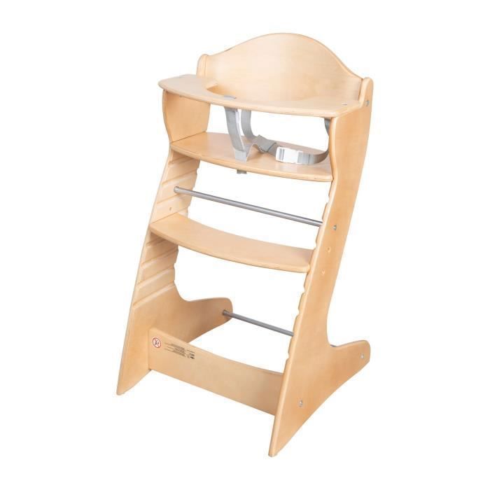 ROBA Chaise haute évolutive -Chill Up-, chaise haute qui grandit avec l-enfant, bois naturel